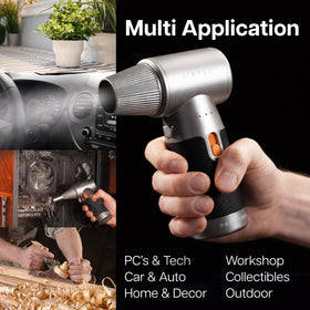 IT Dusters packaging with USB‑C cable showing rechargeable convenience and accessories