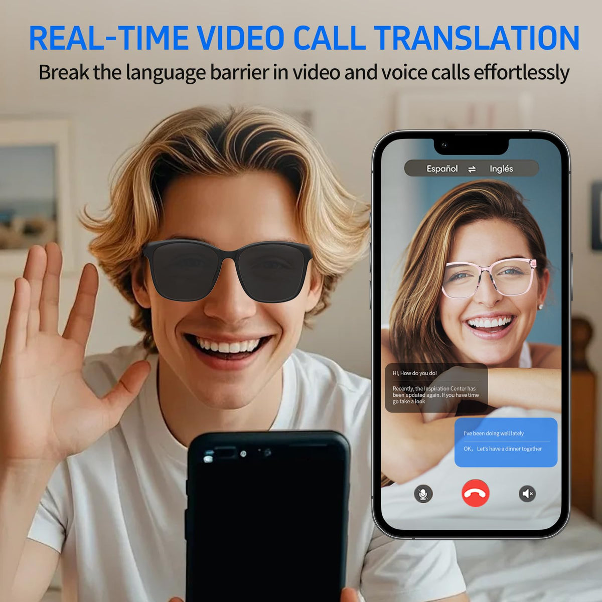 ITHUGE AI Smart Translation Glasses at a business meeting facilitating real-time dialogue