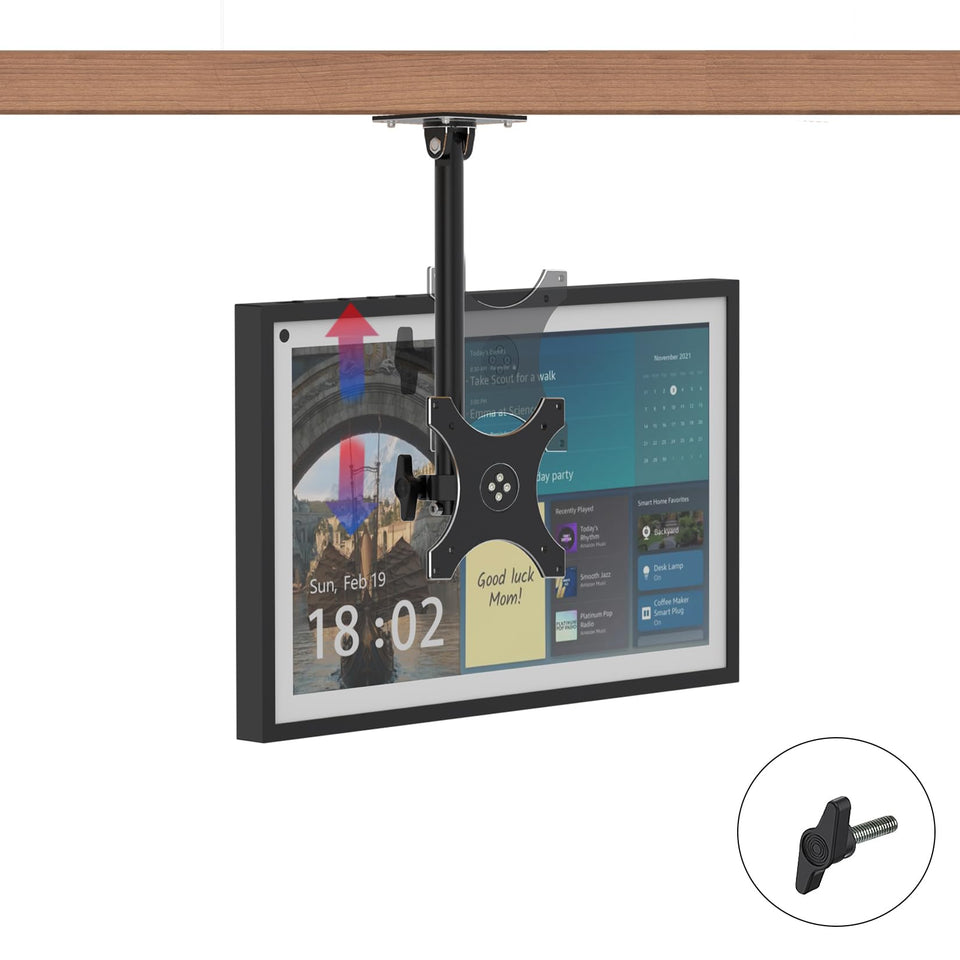 ITSHOM front view of Echo Show 15 mount showing secure fit and space savings