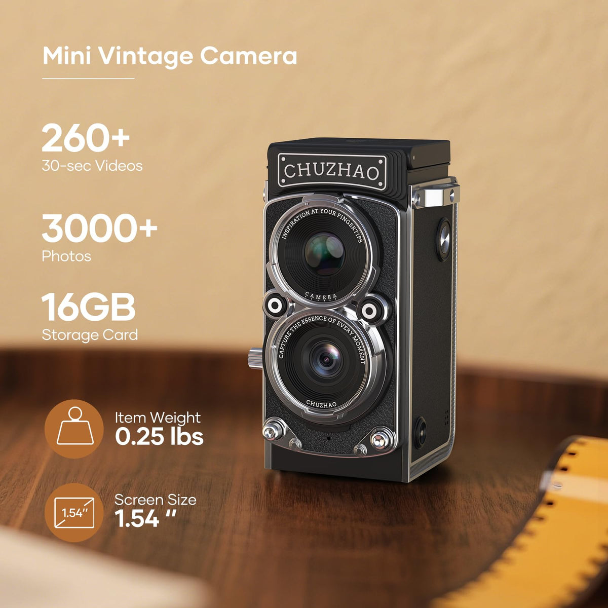 iTwano with 16GB card and cable showing ready-to-shoot convenience