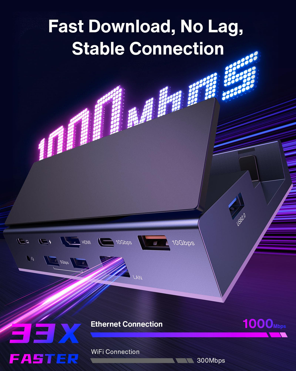 IVANKY 14-in-1 RGB Dock dual USB-A ports for peripherals.