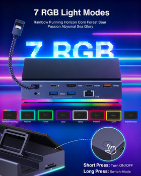 IVANKY 14-in-1 RGB Dock USB-C PD up to 100W charging.