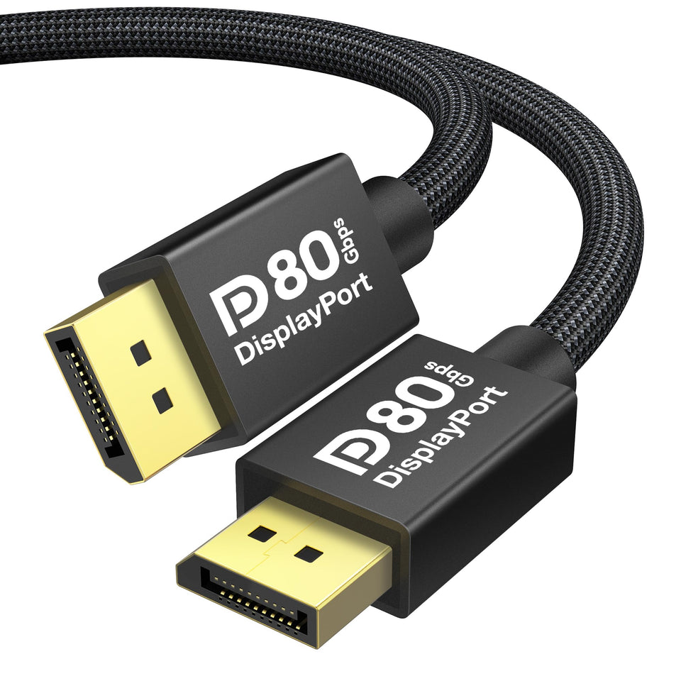 IVANKY 80Gbps DP2.1 cable, 6.6ft, ideal for ultra-high resolution gaming and professional work.