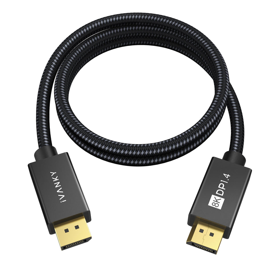 IVANKY 8K DP to DP cable, 3ft, delivering 8K visuals with high bandwidth.