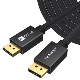 IVANKY DisplayPort cable 25ft front view showing connectors and length benefit