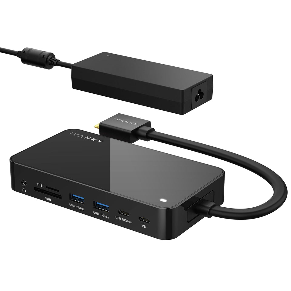 IVANKY FusionDock front view with accessible ports for quick peripherals setup