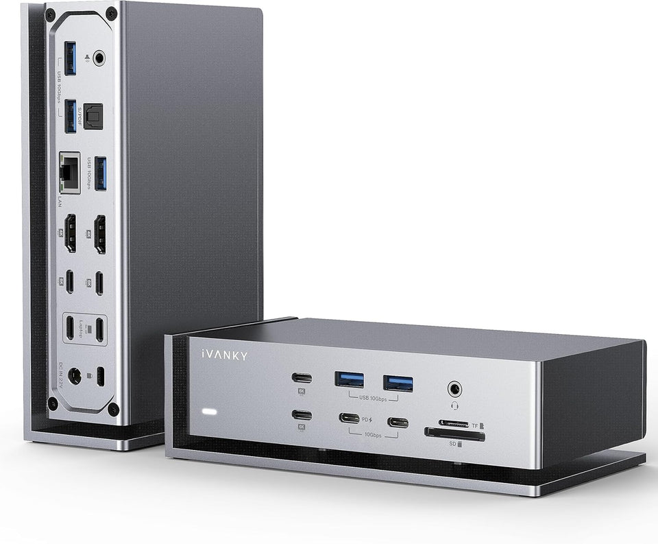 IVANKY FusionDock Max quad 6K setup for powerful multi-monitor workflows.