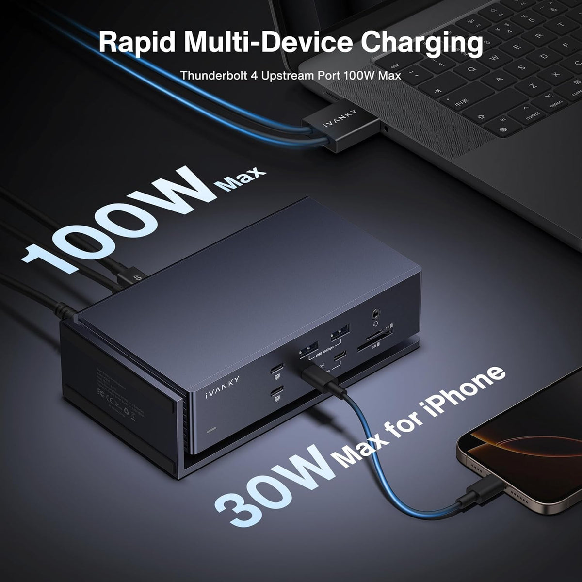 iVANKY FusionDock Max 1 rear panel ports for easy access