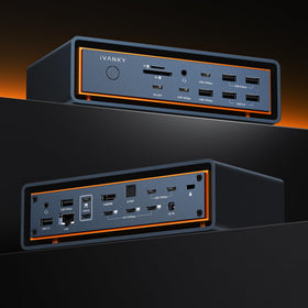 iVANKY FusionDock Max 2 front view enables tidy desk with triple 6K display potential