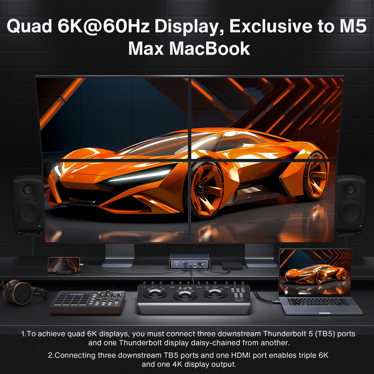 iVANKY FusionDock Max 2 with triple Thunderbolt 5 ports for fast data transfer
