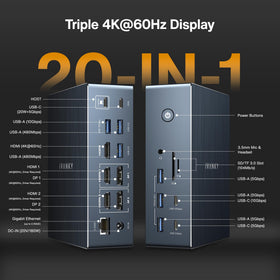 IVANKY FusionDock Pro back panel with ports for data, power, and Ethernet connectivity