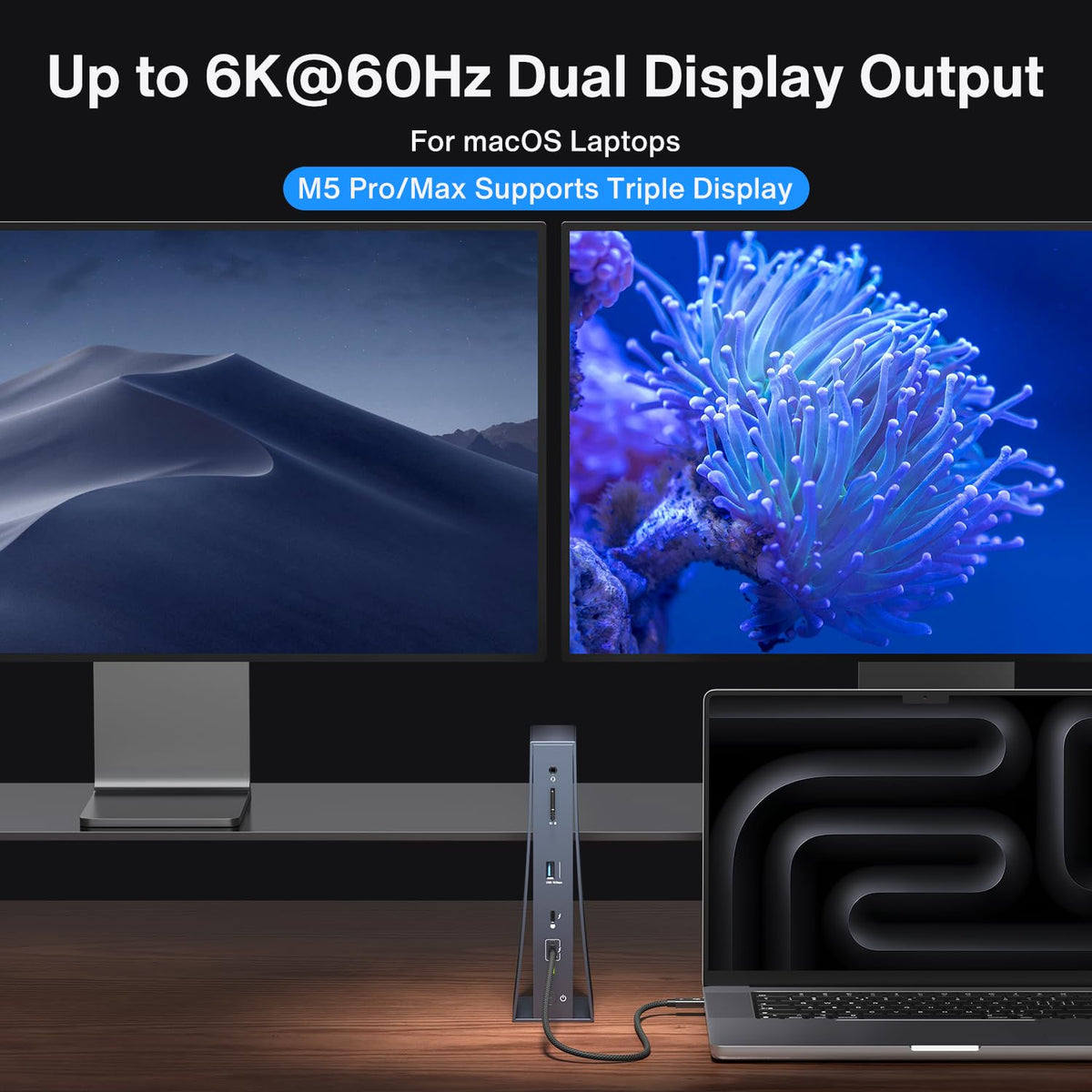 IVANKY FusionDock Pro 3 architectural metal design on desk.