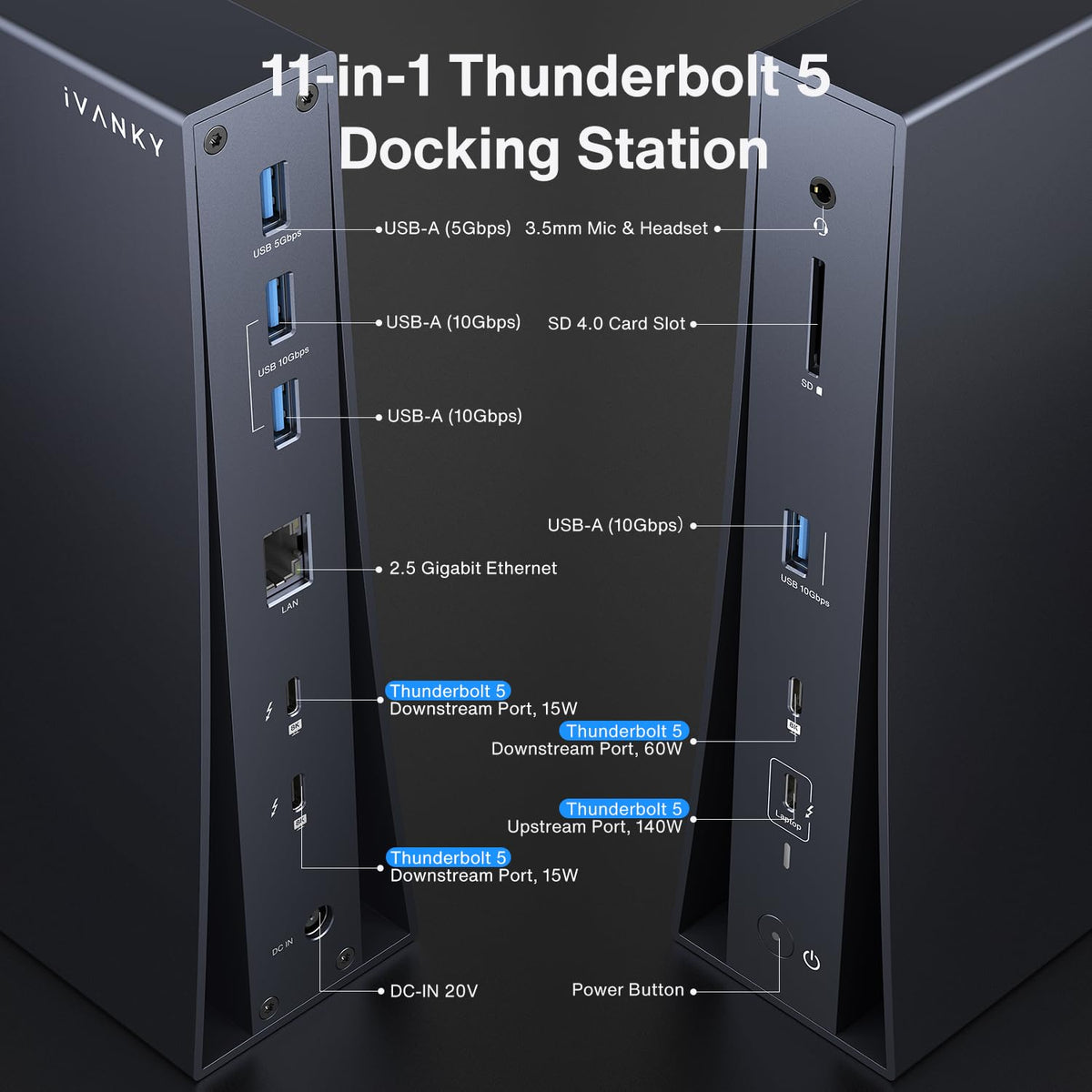 IVANKY FusionDock Pro 3 docked laptop setup enabling scalable workstation.