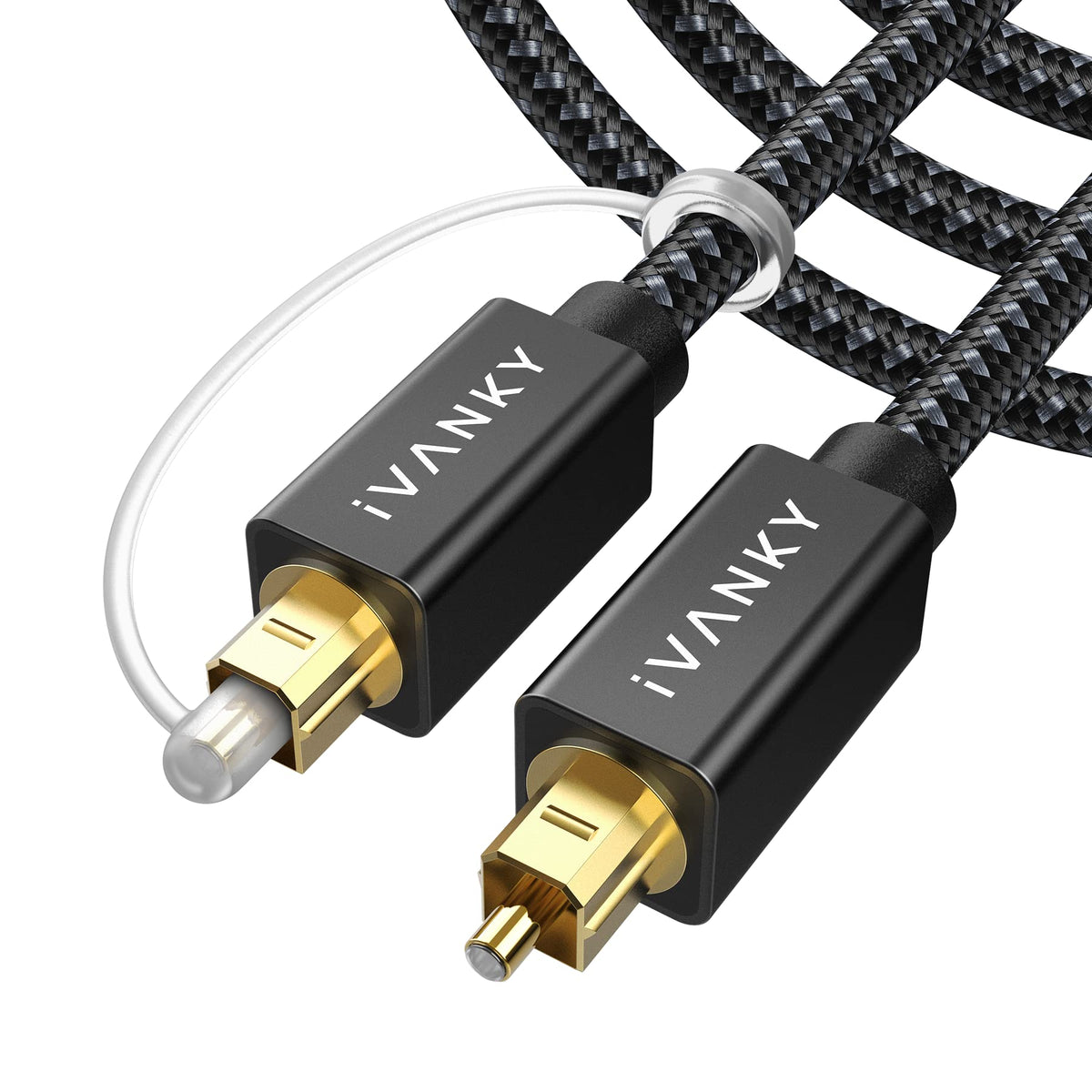 IVANKY optical audio cable 10ft with nylon braid for reliable TV to soundbar connection