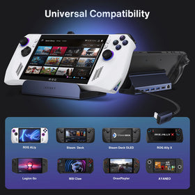 iVANKY next to handheld console illustrating compact scale and travel-friendly size