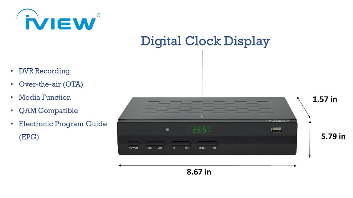 IVIEW on-screen program guide showing recording and scheduling benefit