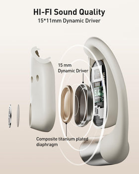 iWALK silicone earhook close-up highlighting soft fit and secure hold