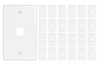 iwillink 1-port keystone wall plate with flush-mount design for organized wiring.