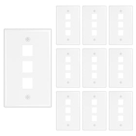 iwillink 3-port keystone wall plate white for clean network and AV setups.