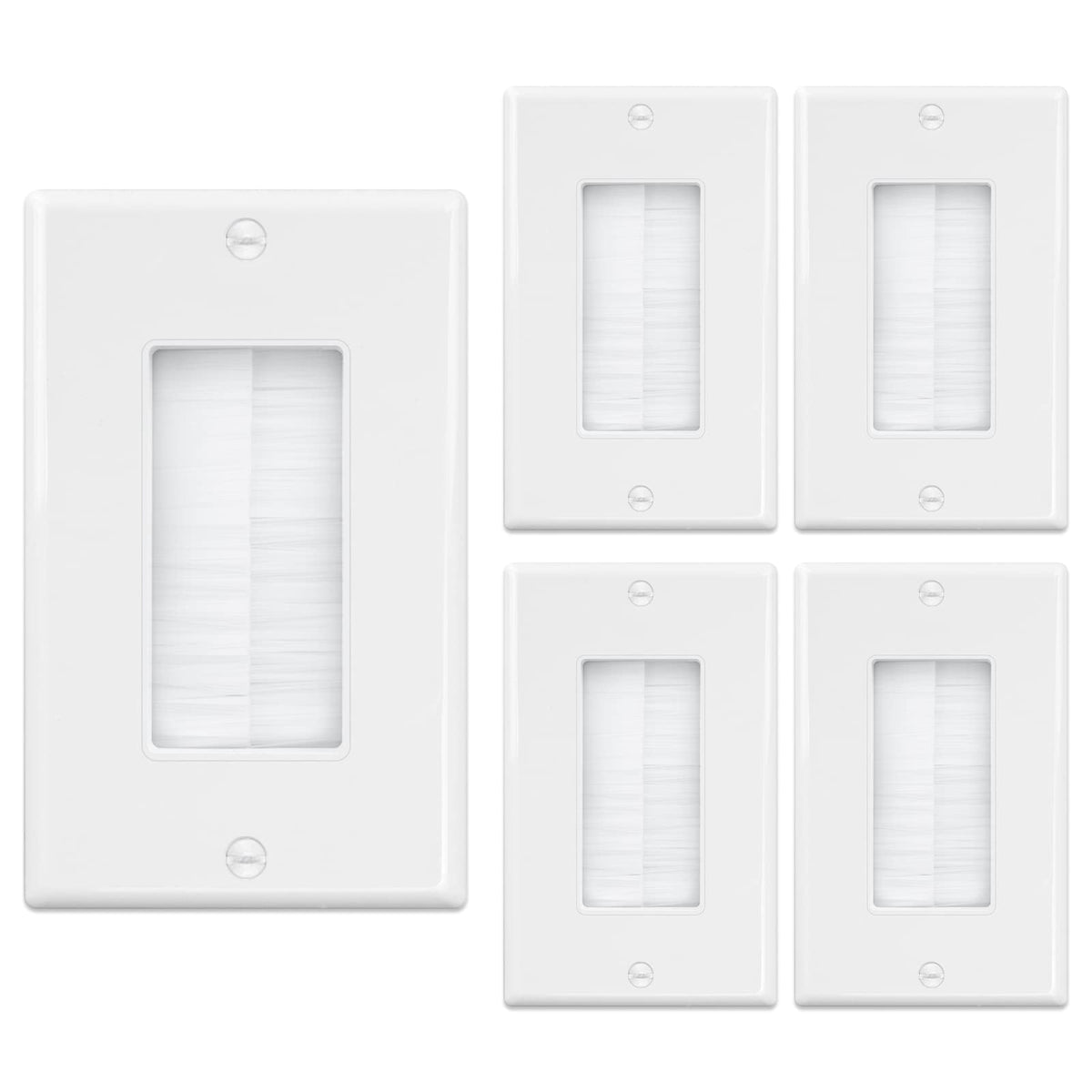 iwillink Brush Wall Plate close-up demonstrates clean cable routing for TV setups