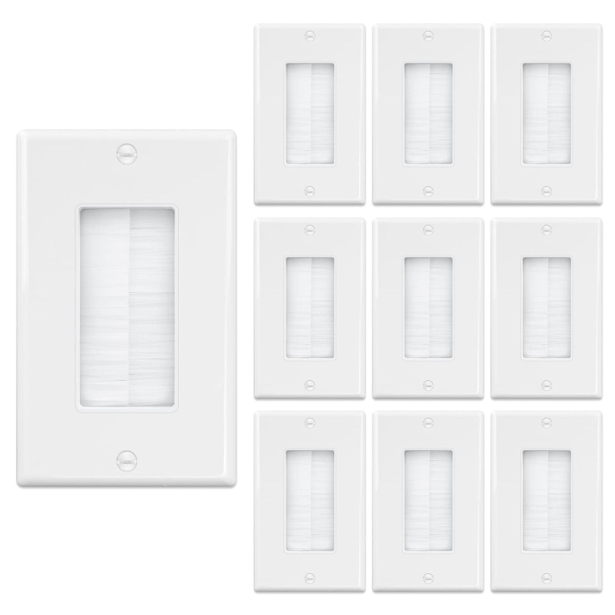 Iwillink Brush Wall Plate cable pass-through enables a neat, hidden cabling setup.