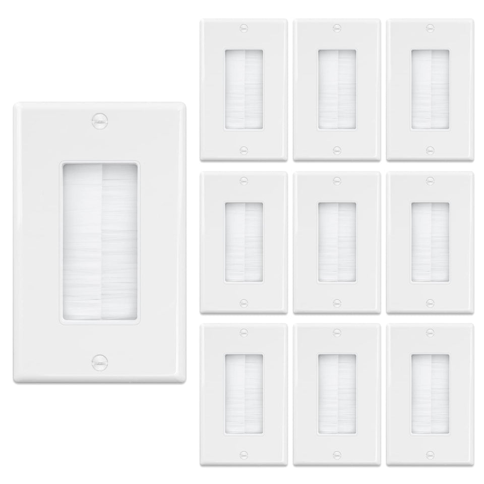 Iwillink Brush Wall Plate cable pass-through enables a neat, hidden cabling setup.