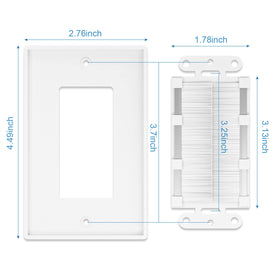 iwillink Brush Wall Plate cables passing neatly through wall during home theater setup