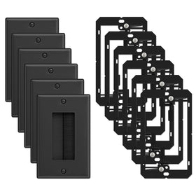 Iwillink brush wall plate pass-through channels cables for a clean living room setup