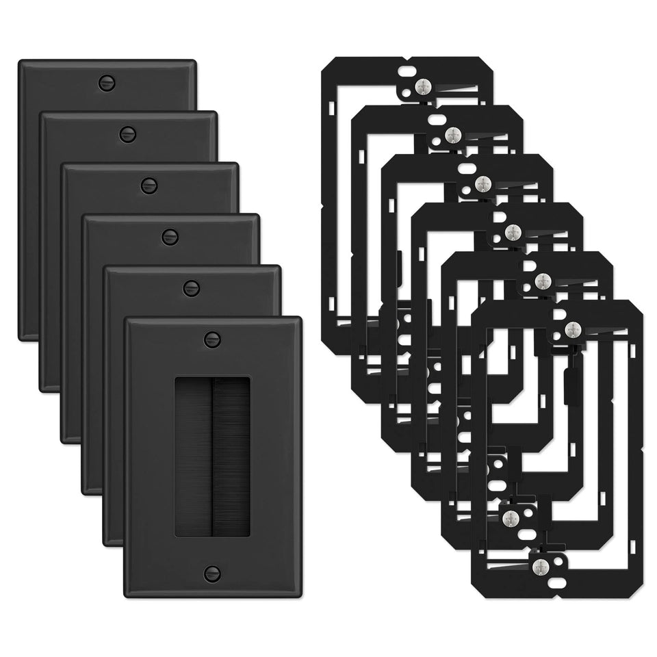Iwillink brush wall plate pass-through channels cables for a clean living room setup