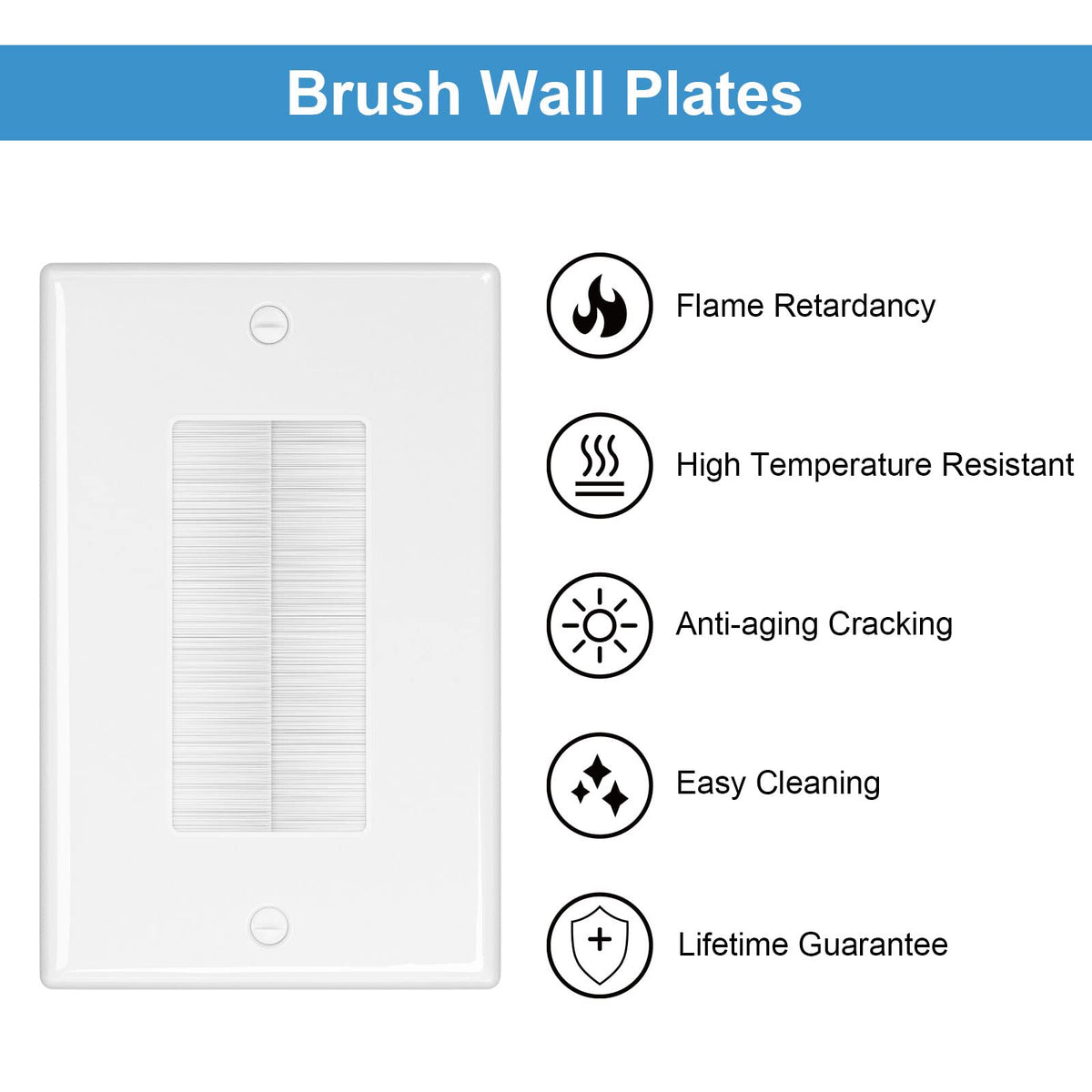 iwillink Brush Wall Plate white surface matching interior decor