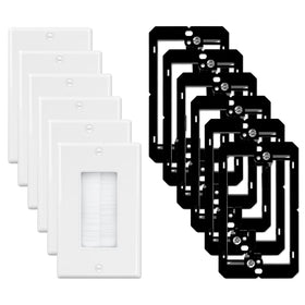 iwillink brush wall plate wide view demonstrates clean cable routing for the living room