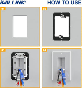 iwillink plate beside ruler indicating single-gang size and installation fit