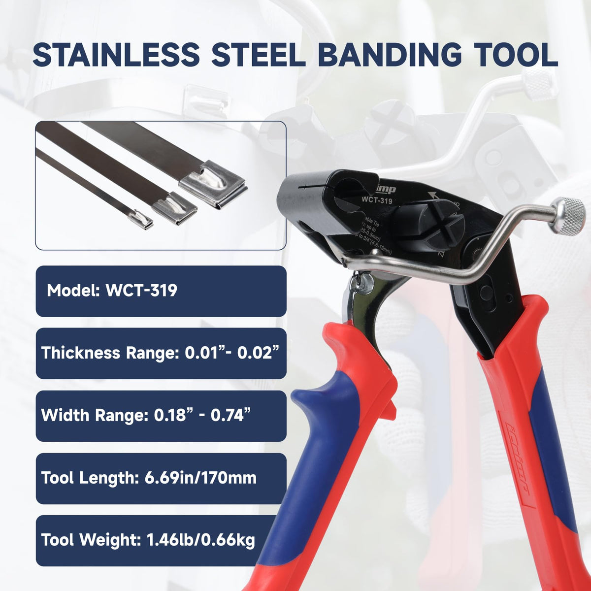 IWISS stainless steel 11.8-inch ties close-up highlighting corrosion resistance and durability
