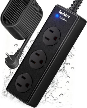 iwister front view mounted outdoors showing neat, durable three-outlet access and convenience