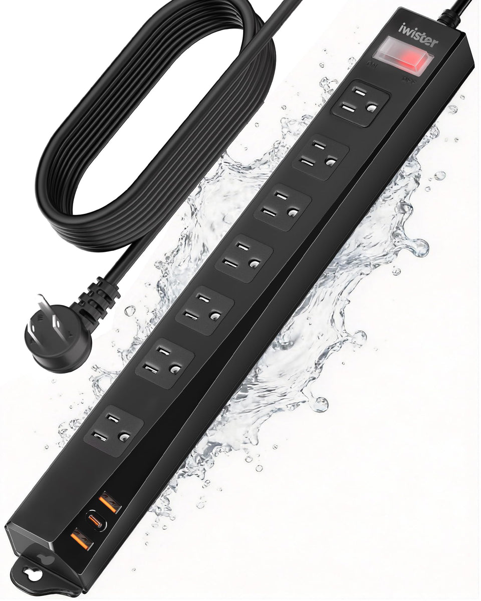 iwister front view showing seven outlets and three USB ports for versatile charging