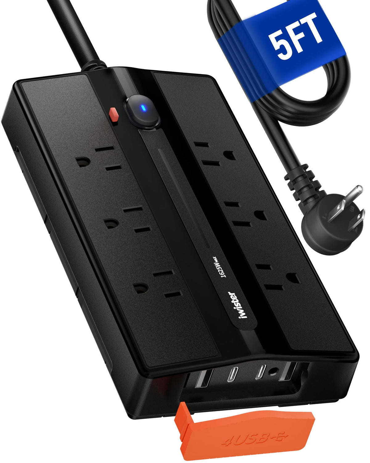 iwister front view of power strip showing outlets and durable casing for reliable outdoor use