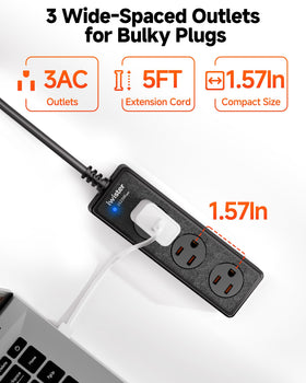 Iwister mountable design keeps cords tidy on walls or posts.