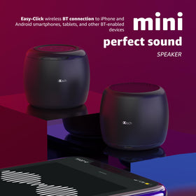 IXTECH portable Bluetooth speaker with Bluetooth 5.0 for stable connection up to 30 ft.