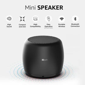 IXTECH portable Bluetooth speaker with built-in mic for calls on the go.