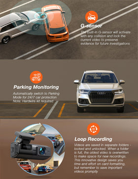 iZEEKER 24H parking monitoring captures events while parked.