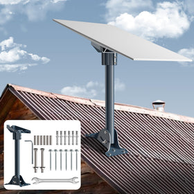 IZLTUV front view mounted dish showing sturdy connection and improved stability