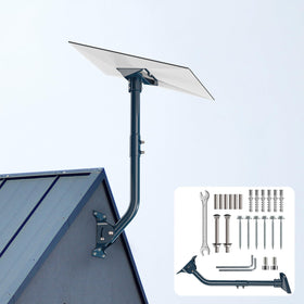 IZLTUV front view of mounted Starlink showing stable wall connection and improved reception