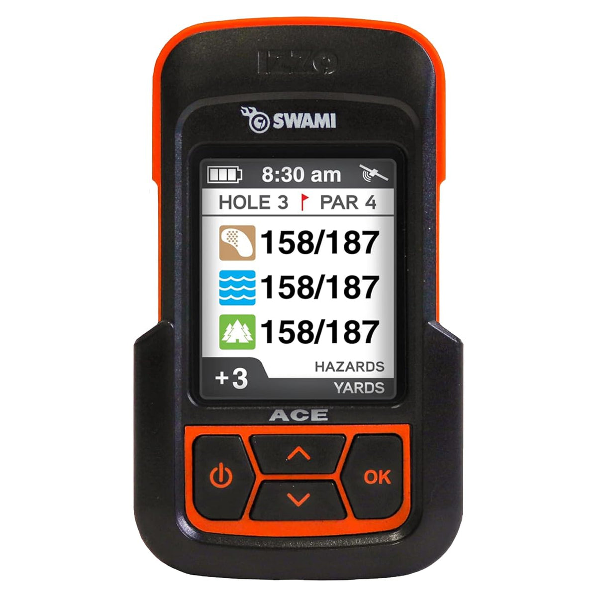 Izzo Swami ACE close-up of buttons and screen enabling simple one-button operation and legibility
