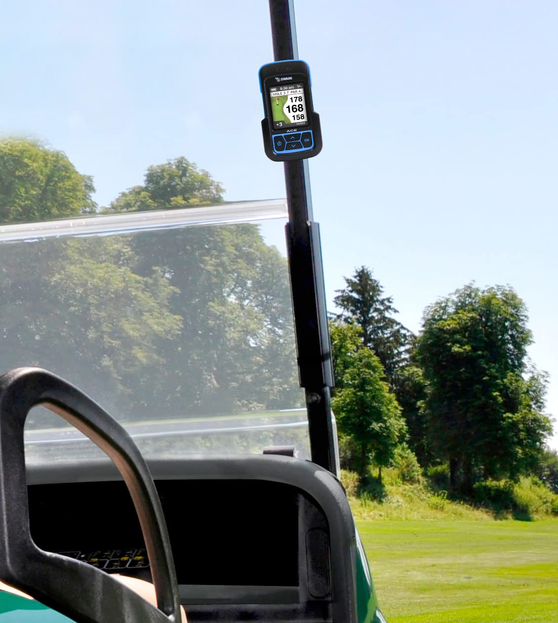 Izzo Swami Ace handheld unit with long battery supports full rounds.