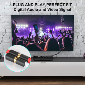 J&D cable connected to amplifier demonstrating reliable extended audio hookup