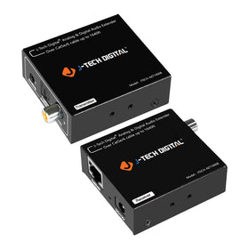 J-Tech Digital AET1000B transmitter front view for seamless audio extension.