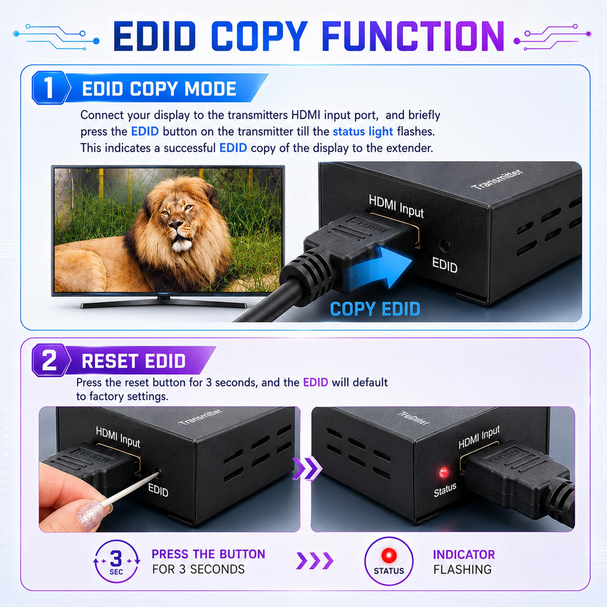J-Tech Digital connected to Cat6 cable, provides reliable long-distance signal