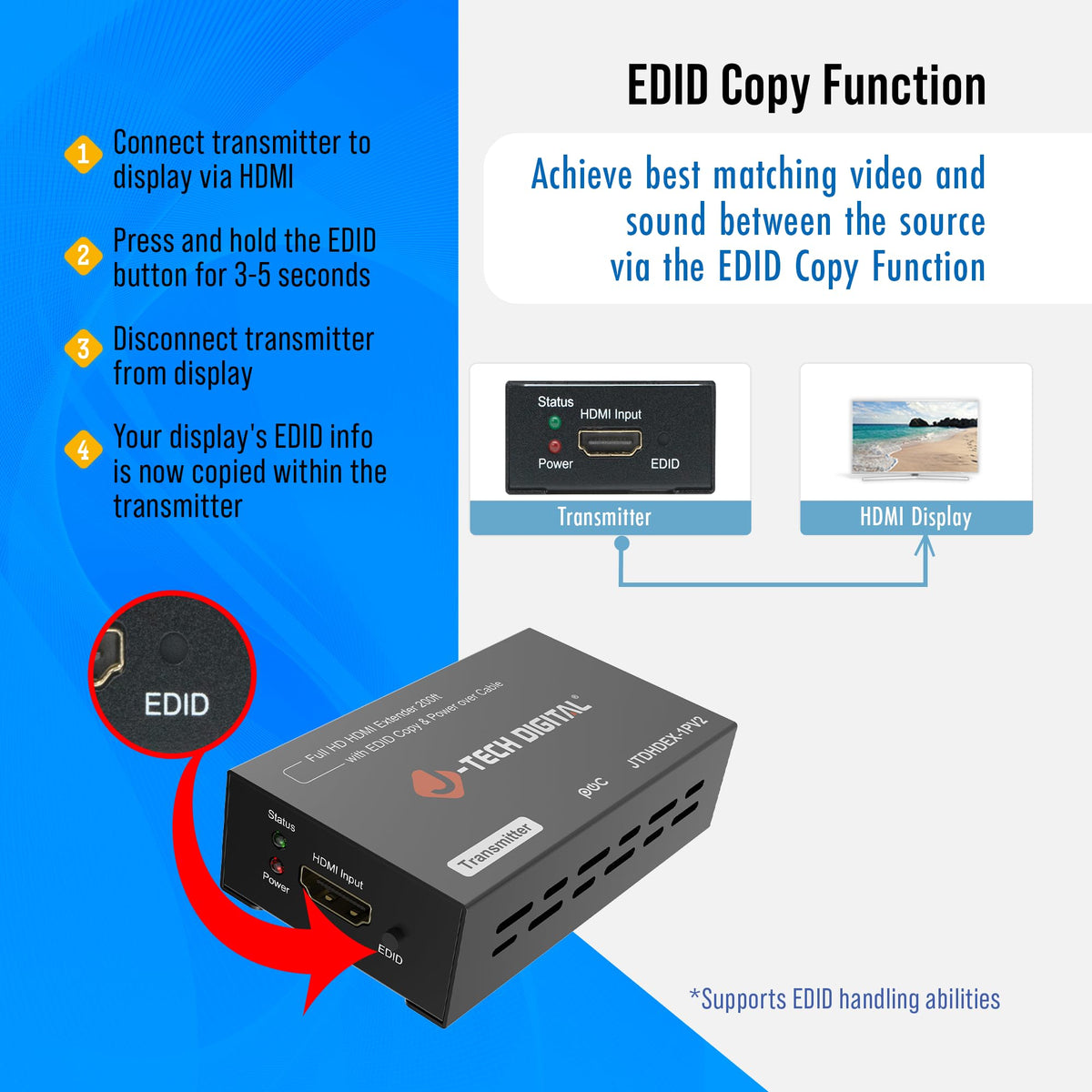 J-Tech Digital PoC power over Ethernet enables a single power source