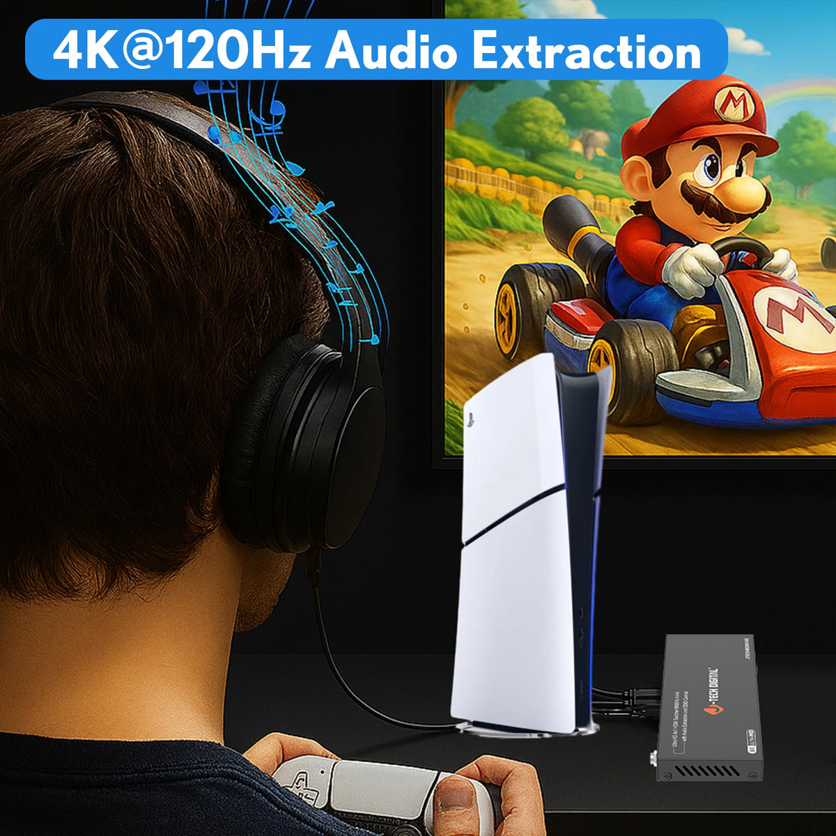 J-Tech Digital compatibility with PS5 and Xbox for console gaming.