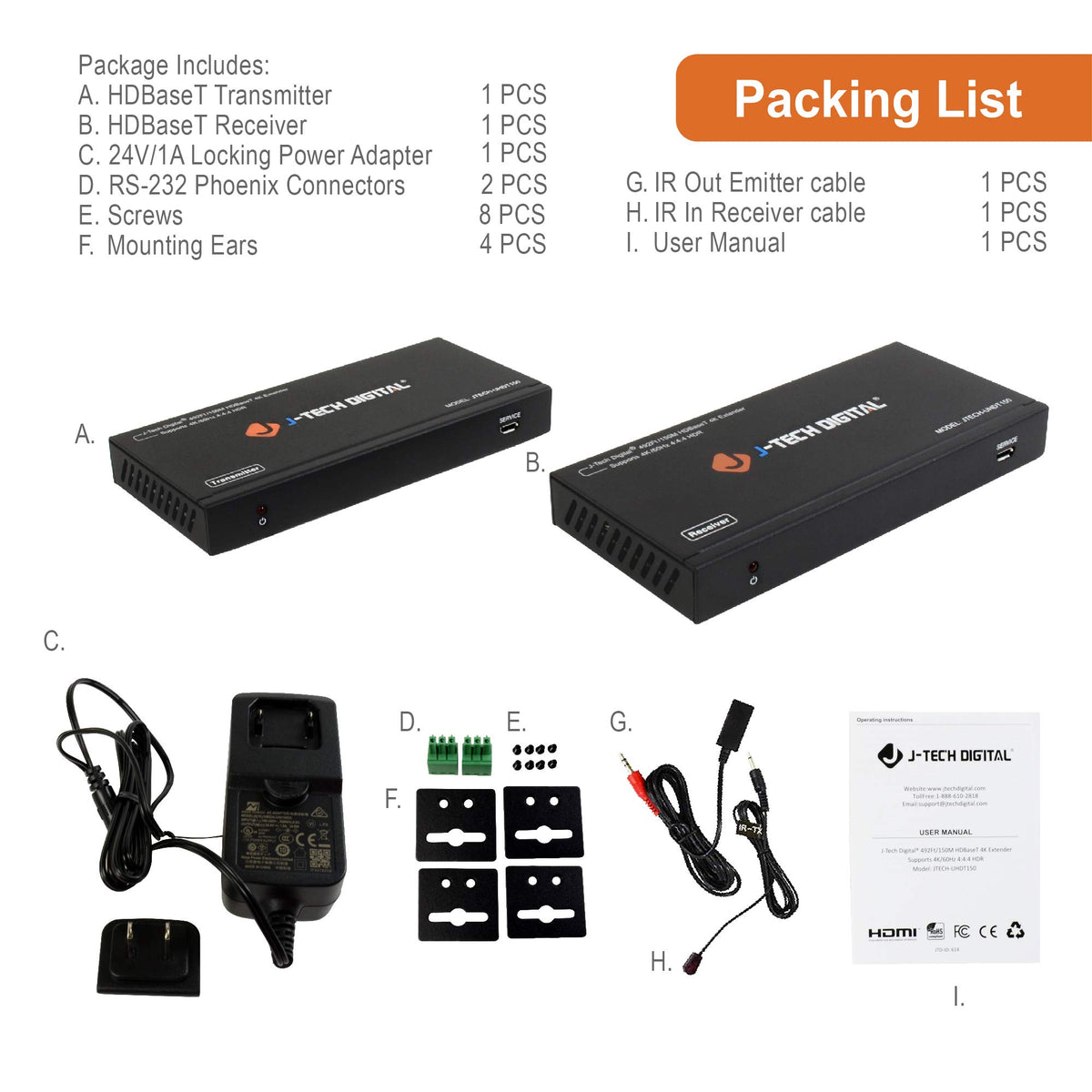 J-Tech Digital UHDT150 EDID passthrough maintains source compatibility.